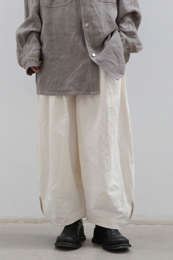 Aviva Jifei Xue cocoon wide-leg pants SS23-CWLP2-AWHT ancient white